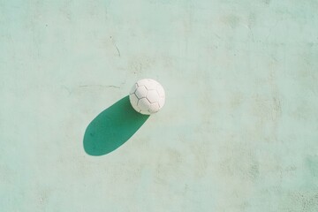 Poster - Surreal Pastel Football on Minimalist Concrete Field