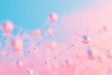 Leinwandbilder - Pastel Abstract Tech Network Surreal Connectivity in Soft Hues