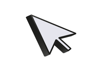 Leinwandbilder - A sleek 3d mouse cursor icon with a bold black outline, ideal for tech or design themes.