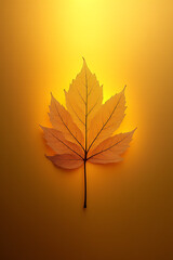 Poster - A delicate golden light illuminates a single abstract tree leaf on its surrounding richly textured golden background setting._00003_