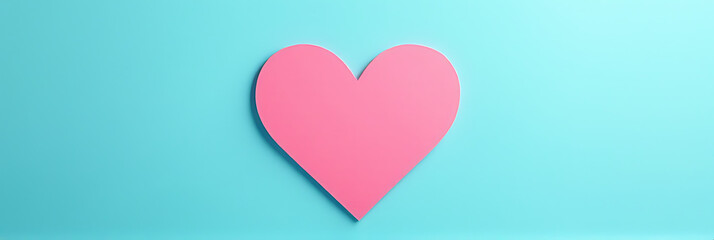 Poster - A colorful heart shape is featured on a simple blue background for various love and wedding concept ideas._00003_