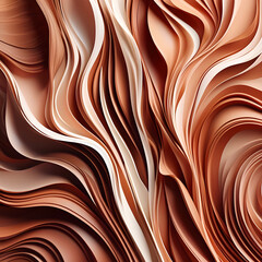 Wall Mural - Abstract swirl art, PANTONE Mocha Mousse, smooth curves, flowing chocolate, soft gradient palette