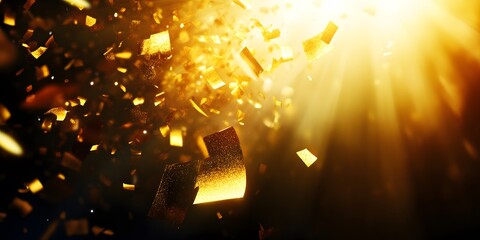 Poster - A burst of golden light with shimmering particles creating a magical atmosphere.