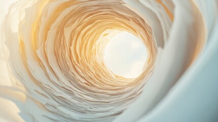 Poster - Ethereal Spiral of Glowing Paper Surreal Abstract