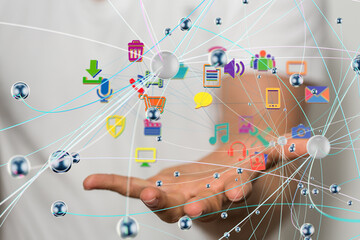 Poster - 2d rendering Cloud computing, Cloud Computing Concept