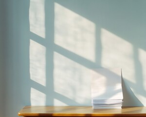 Poster - Minimalist Shadows and Silent Stories Abstract Still Life with Papers in Muted Light