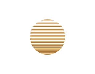 Poster - Retro sun circle featuring geometric lines, capturing the bright and vibrant style of the eighties and nineties.