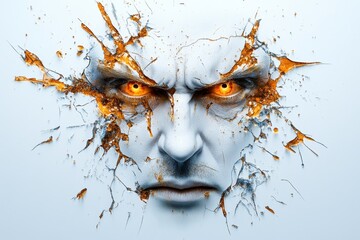 Poster - A clean abstract design of a trembling figure with exaggerated, sharp lines representing fear and unease