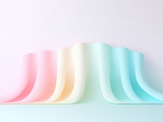 Leinwandbilder - Pastel Curves and Lines Overlapping in Minimalist Abstract Style