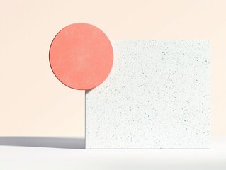 Poster - Minimalist Geometric Abstract with Pastel Shapes and Subtle Shadows