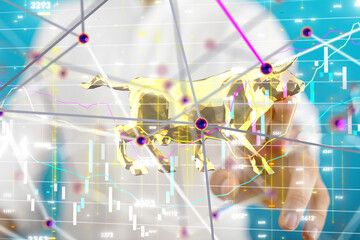 Poster - stock market 3d modern in hand - 3d