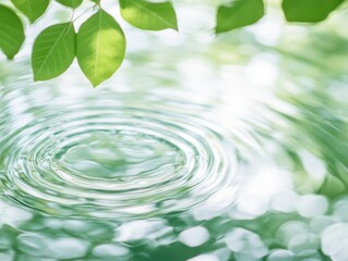 Poster - Serene Ripples Abstract Nature Reflections in Forest Pond