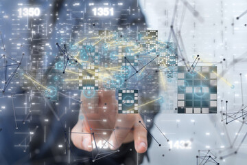 Aufkleber - Technology background. Big data concept