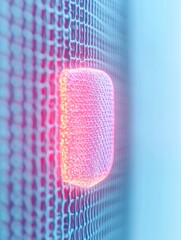 Aufkleber - Glowing Holographic Firewall Icon in a Dimly Lit Room for Cybersecurity