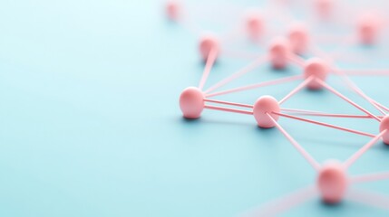 Leinwandbilder - Abstract Geometric Network of Soft Nodes on Muted Gradient Background Symbolizing Connectivity