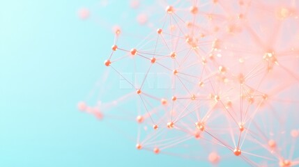 Fototapete - Minimalist Network Aesthetic Abstract Geometric Connections in Digital Interaction