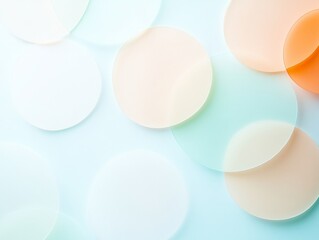 Fototapete - Minimalist Networked Circles Soft Hues and Geometric Tech Aesthetics