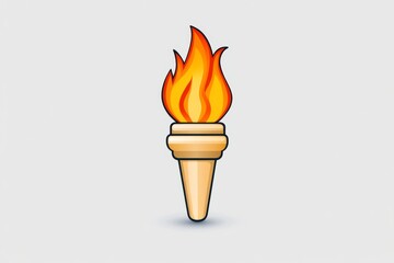 Aufkleber - A flat icon design of a torch with a flickering flame, set against a neutral background