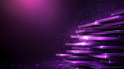 Poster - A vibrant purple abstract background with layered light effects and sparkling particles, creating a dynamic and modern aesthetic