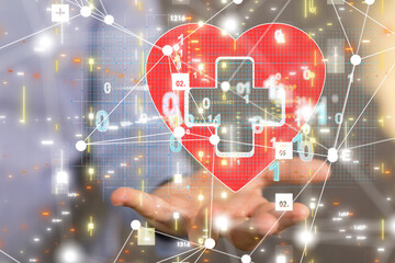 Aufkleber - digital medical futuristic interface 3D rendering