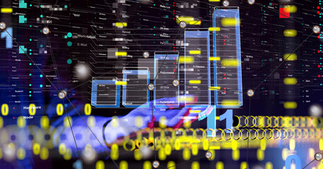 Poster - diagram Futuristic wave, Futuristic data stream
