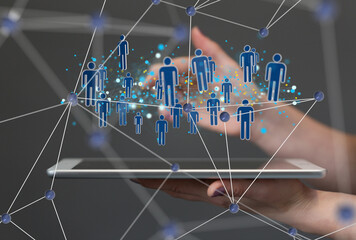 Fototapete - business conference team work connection digital concept