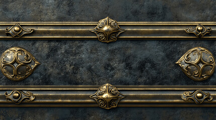 RPG game buttons. Golden empty frames. Medieval gold or metal elements for user interface. Bronze or silver decorations. Fantasy gaming metallic borders set. Vector recent illustrations