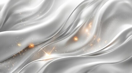 Aufkleber - Futuristic Elegance Glossy Chrome and Silver Waves with Radiant Light Accents
