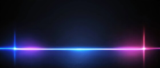 Poster - Abstract Neon Lights Background: Vibrant Pink and Blue Glowing Lines on Dark Surface