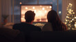 © forenna - Couple Enjoying Romantic Movie Night at Home Theater