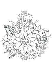 Wall Mural - Flower coloring pages for adults