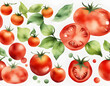 © lazareliu - Transparent tomato creative watercolor background