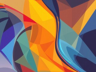 Wall Mural - Colorful swirling abstract lines and shapes on a digital vector background, geometric, creative, colorful