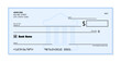 © Tupungato - Blank bank check. Generic American cheque template vector design.