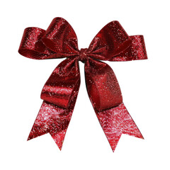 Christmas bow on transparent background.