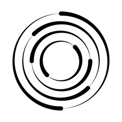 Wall Mural - halftone speed lines circle. geometric art in circle form. round swirl movement symbol. halftone cir