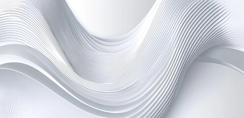 Poster - white background with gray thin lines in the shape of curved lines