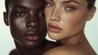 © Enigma - Two beautiful female models with different ethnicities are posing together, showcasing diversity and inclusion in beauty, with a focus on their flawless skin and natural makeup