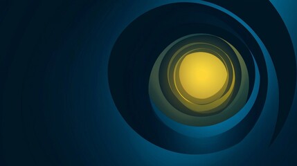 Poster - Abstract background featuring swirling lines in shades of blue and green, creating a tunnel effect that converges on a bright yellow center, evoking a sense of depth and movement