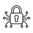 © Waliul - cyber security lock icon, cyber monday line art, cyber icon - simple black line art icon of cyber security lock, for cyber monday celebrations. cyber vector art.