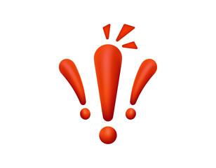 Poster - A bold red exclamation mark with symmetrical dots and lines, conveying excitement.