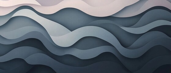 Wall Mural - modern soft curvy waves background design with light gray, dim gray and dark gray color