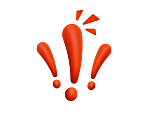 Poster - A striking composition of two red exclamation marks, featuring bold triangular accents for added emphasis.