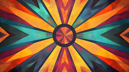 Poster - Intricate Patterns of Arrows Radiating with Dynamic Lighting and Soft Blur Effects for Professional Look