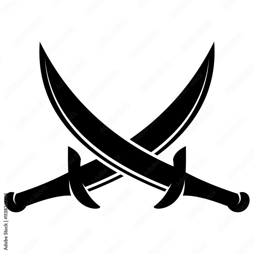 Crossed swords isolated on white background design element for logo ...