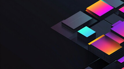 Fototapete - Exploring abstract patterns of artificial intelligence in a digital landscape with vibrant colors