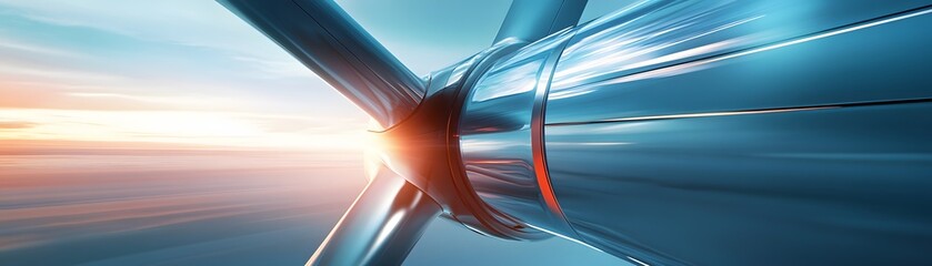Poster - A close-up view of an aircraft turbine showcasing sleek design and dynamic movement