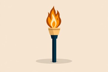 Aufkleber - A flat icon design of a torch with a flickering flame, set against a neutral background