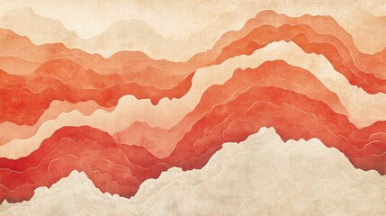 Poster - A bold red gradient wallpaper with vintage-inspired noise texture, capturing a warm and dramatic retro aesthetic