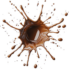 Poster - stunning top down view of rich chocolate splash, showcasing dynamic movement and texture. Perfect for food related designs
